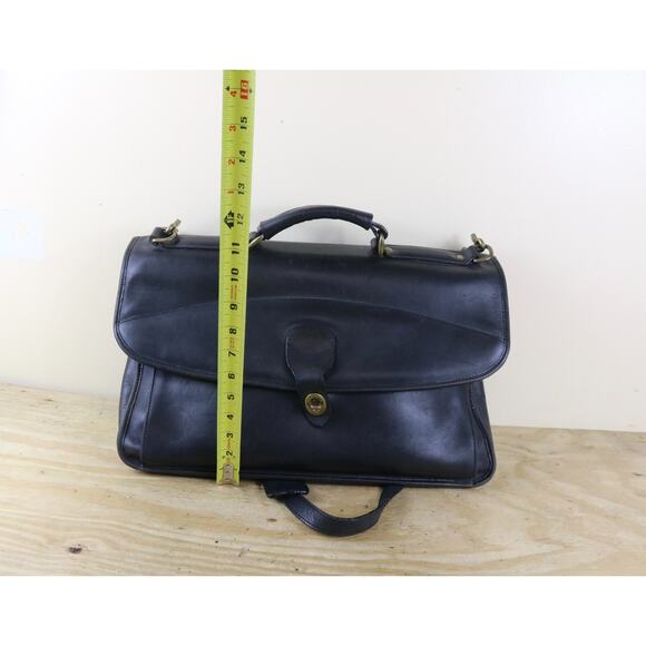 Rafael Bags Mens Black Leather Briefcase Vintage Laptop Messenger Computer USA - Picture 7 of 13
